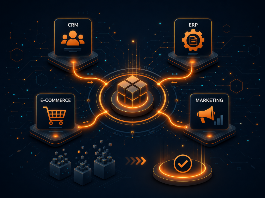 CRM, ERP und Shop verbinden: So vermeidest du Dateninseln im KMU